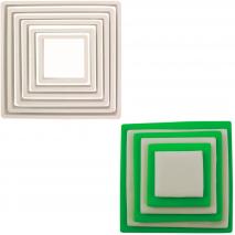 Juego 6 cortadores galletas Cuadrados plstico PME