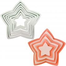 Juego 6 cortadores galletas Estrellas plstico PME