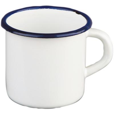 Tassa retro acer esmaltat blanc blau
