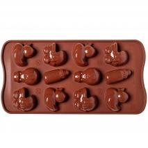 Molde bombones silicona animalitos pascua x 12 cav