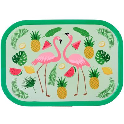 Fiambrera mitjana Lunchbox tropical flamingo