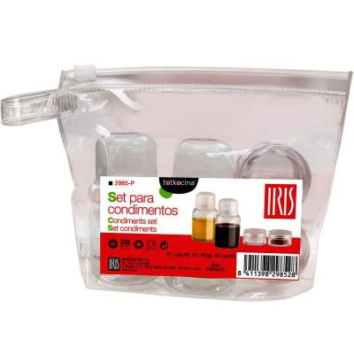 Set 4 recipients amb tap per condiments