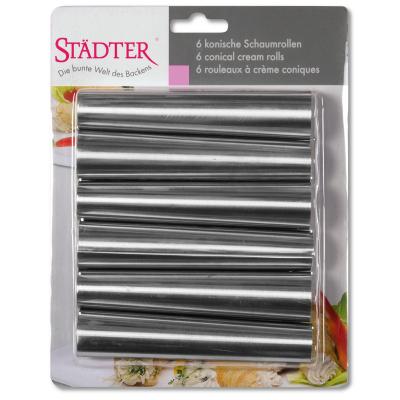 Set 6 canutillos crema 14 cm inox.