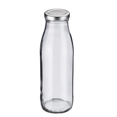 Botella zumos y leche cristal con tapa