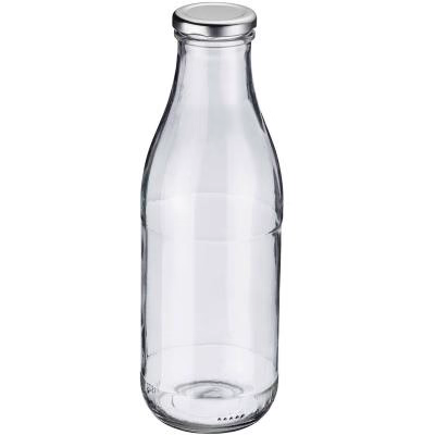 Botella zumos y leche cristal con tapa