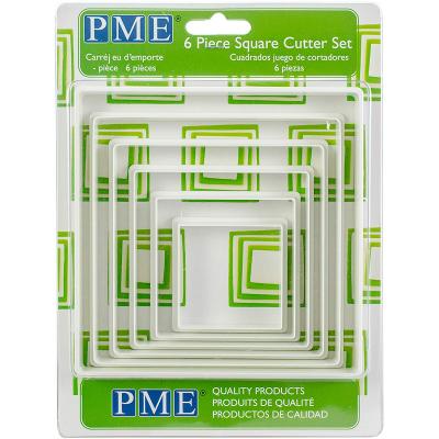 Set 6 talladors galetes Quadrats plstic PME