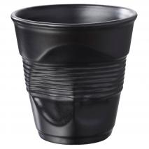 Taza capuccino arrugada 180 ml negro