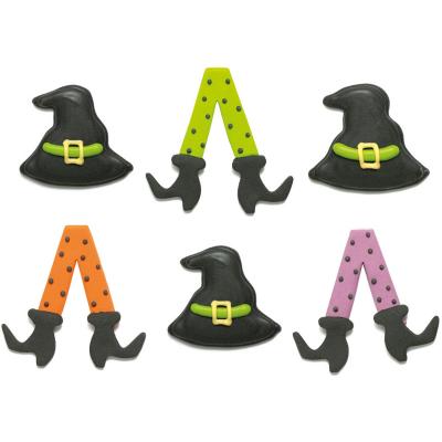 Set 6 decoracions de sucre Witch
