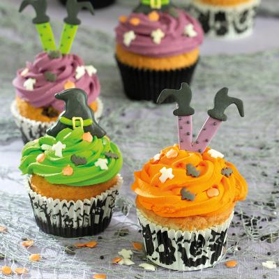 Set 6 decoracions de sucre Witch