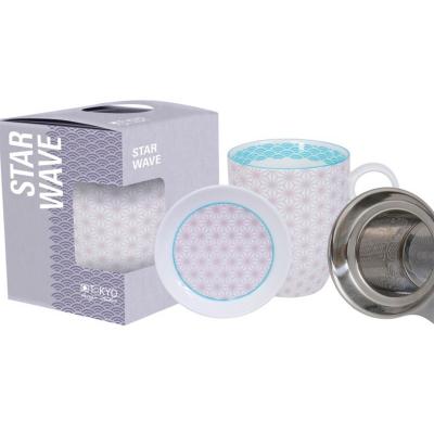 Set mug te amb filtre i tapa Wave