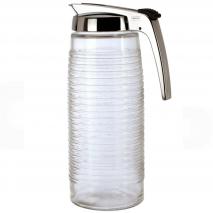 Jarra agua nevera cristal tradicional tapa cromada