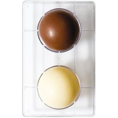Motllo policarbonat  xocolata semiesfera x2 10 cm