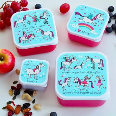 Set 4 fiambreras snack Unicorns