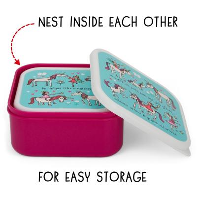 Set 4 fiambreras snack Unicorns
