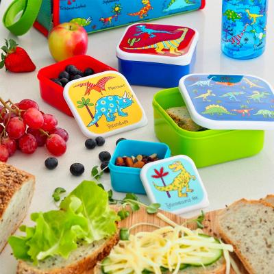 Set 4 fiambreras snack Dinosaures
