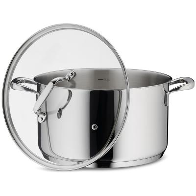 Olla acer 18/10 amb tapa vidre Flavoria