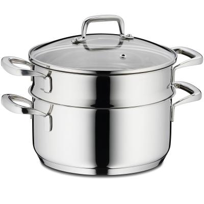 Set olla i vaporera acer 18/10 tapa vidre 20 cm