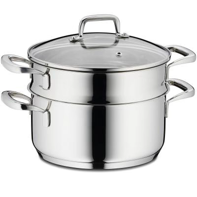 Set olla i vaporera acer 18/10 tapa vidre 20 cm