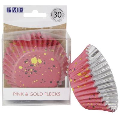 Paper cupcakes metal.litzats x30 taques rosa or