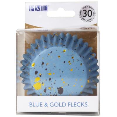 Paper cupcakes metal.litzats x30 taques blau or