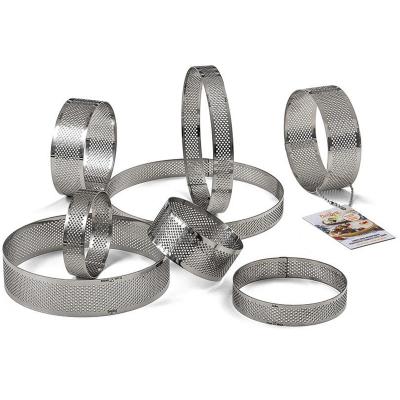 Anell tarta perforat alt acer inox 10x2 cm