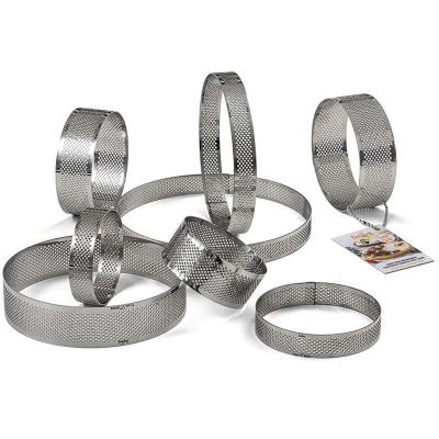 Anell tarta perforat alt acer inox 10x2 cm