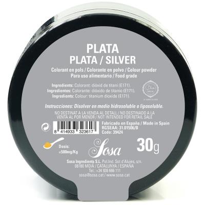Colorant en pols sosa 30 g Plata