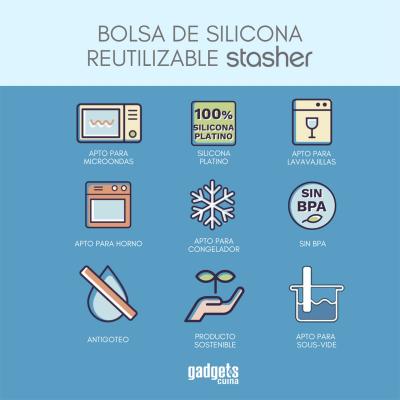 Bossa silicona reutilitzable Stasher M de peu aqua