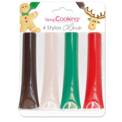 Set 4 tubs decoraci� xocolata Nadal