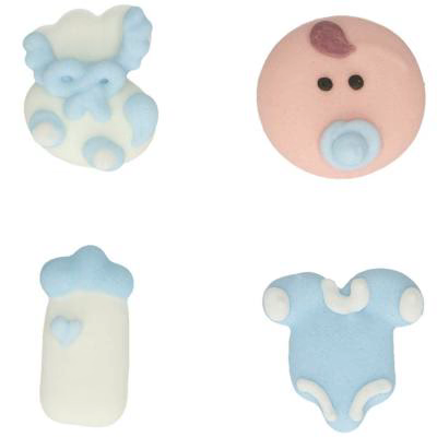 Set 12 decoracions de sucre Beb� blau