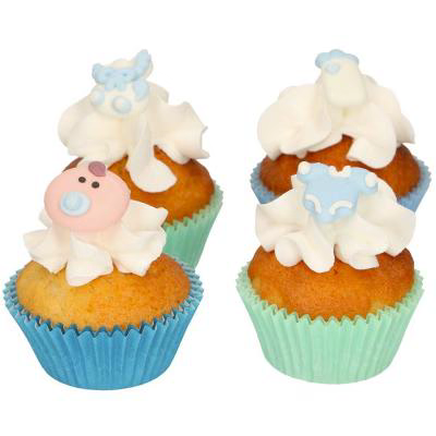 Set 12 decoracions de sucre Beb� blau