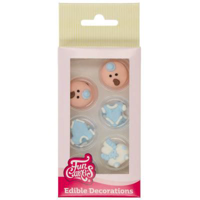 Set 12 decoracions de sucre Beb� blau