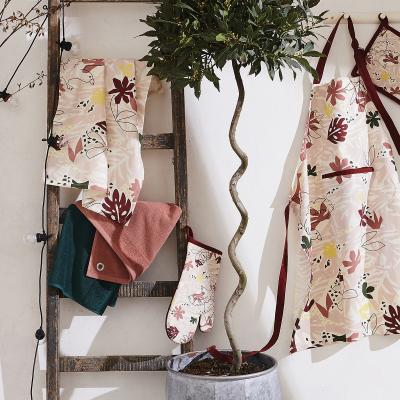 Tovallola de cuina Curl 100% cot amb anella rosa