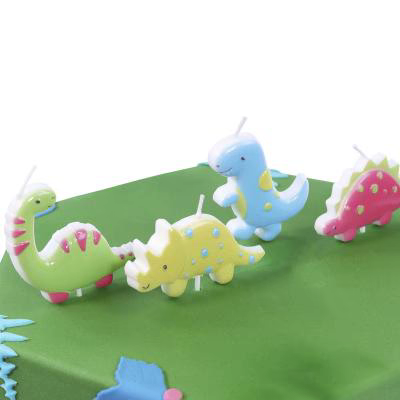 Set de 4 espelmes aniversari 3D Dinosaure
