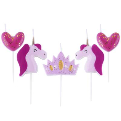Set de 5 espelmes aniversari 3D Princeses