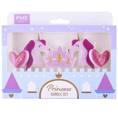 Set de 5 espelmes aniversari 3D Princeses