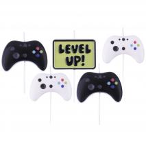 Set de 5 velas cumplea�os 3D Gamer