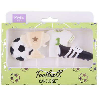 Set de 4 espelmes aniversari 3D Futbol