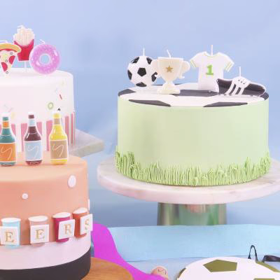 Set de 4 espelmes aniversari 3D Futbol