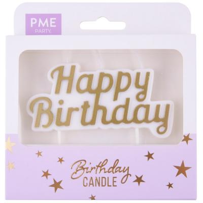 Espelma topper Happy Birthday daurat