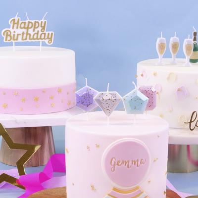 Espelma topper Happy Birthday daurat