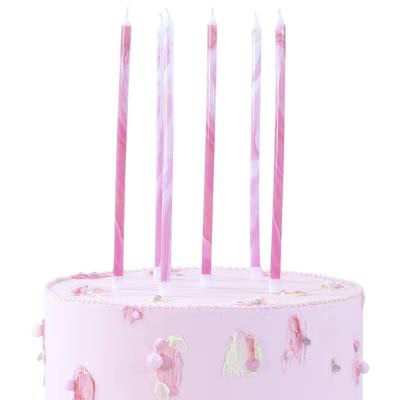Set 6 espelmes altes Marble rosa