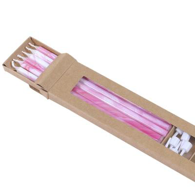 Set 6 espelmes altes Marble rosa