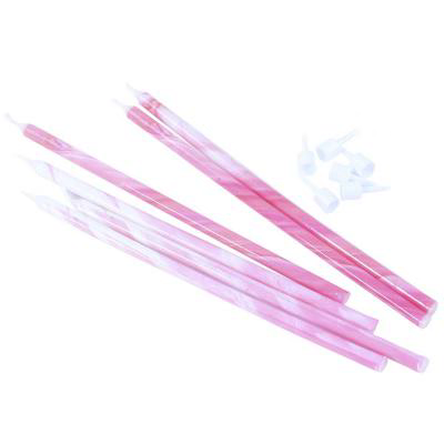 Set 6 espelmes altes Marble rosa