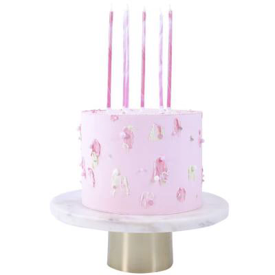 Set 6 espelmes altes Marble rosa