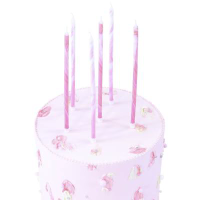 Set 6 espelmes altes Marble rosa