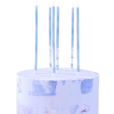 Set 6 espelmes altes Marble blau