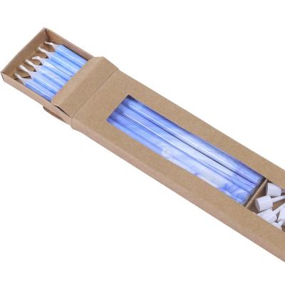 Set 6 espelmes altes Marble blau