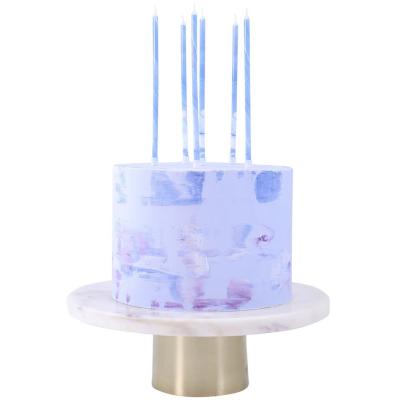 Set 6 espelmes altes Marble blau