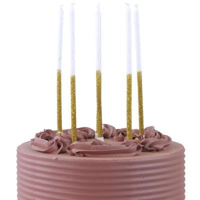 Set 16 espelmes altes Glitter daurat